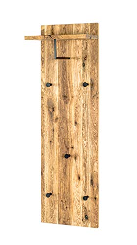 HAKU Möbel Wandgarderobe, Massivholz, eiche geölt-schwarz, B 30 x T 20 x H 100 cm von HAKU Möbel