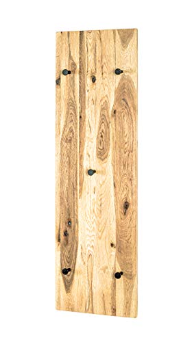 HAKU Möbel Wandgarderobe, Massivholz, eiche geölt-schwarz, B 30 x T 6 x H 100 cm von HAKU Möbel
