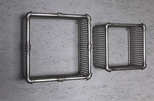 HAKU Möbel Wandregal 2er Set anthrazit, Metall - Maße: B 31/39 cm x H 31/39 cm x T 19/19 cm, Style: Industrial von HAKU Möbel