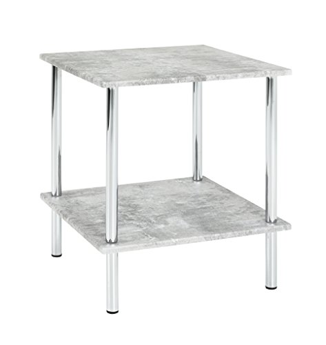 Haku-Möbel 15666 Beistelltisch, Chrom-betonoptik, 39 x 39 x 45 cm von HAKU Möbel
