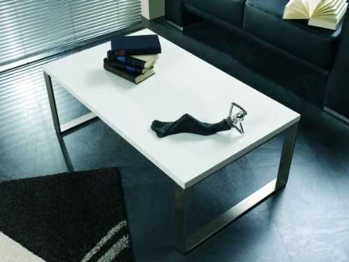 HAKU Möbel Couchtisch, MDF, edelstahloptik-weiß, B 100 x T 60 x H 38 cm von HAKU Möbel