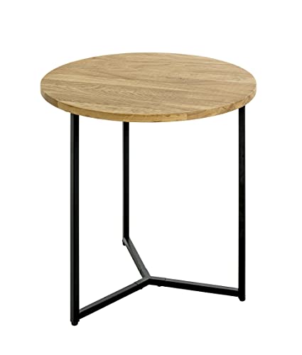 HAKU Möbel Beistelltisch Eiche, schwarz, Massivholz, Metall - Maße: H 52 cm x Ø 50 cm, Style: Modern HAKU Möbel Beistelltisch Eiche, schwarz, Massivholz, Metall - Maße: H 52 cm x Ø 50 cm, Style: Modern von HAKU Möbel