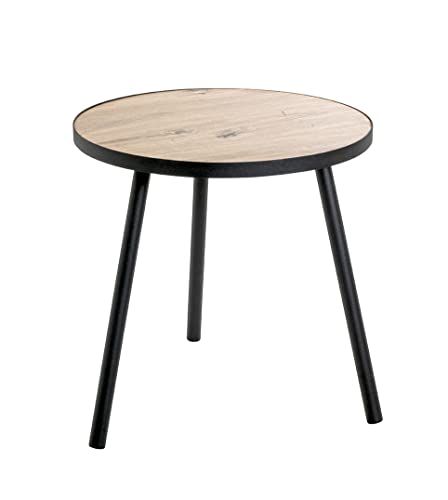 HAKU Möbel Beistelltisch Eiche, schwarz, MDF, Metall - Maße: H 52 cm x Ø 50 cm, Style: Modern HAKU Möbel Beistelltisch Eiche, schwarz, MDF, Metall - Maße: H 52 cm x Ø 50 cm, Style: Modern von HAKU Möbel
