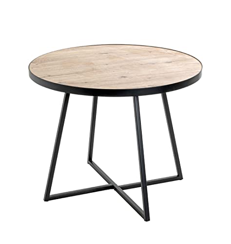 HAKU Möbel Beistelltisch, MDF, schwarz-eiche, B 60 x T 60 x H 48 cm von HAKU Möbel