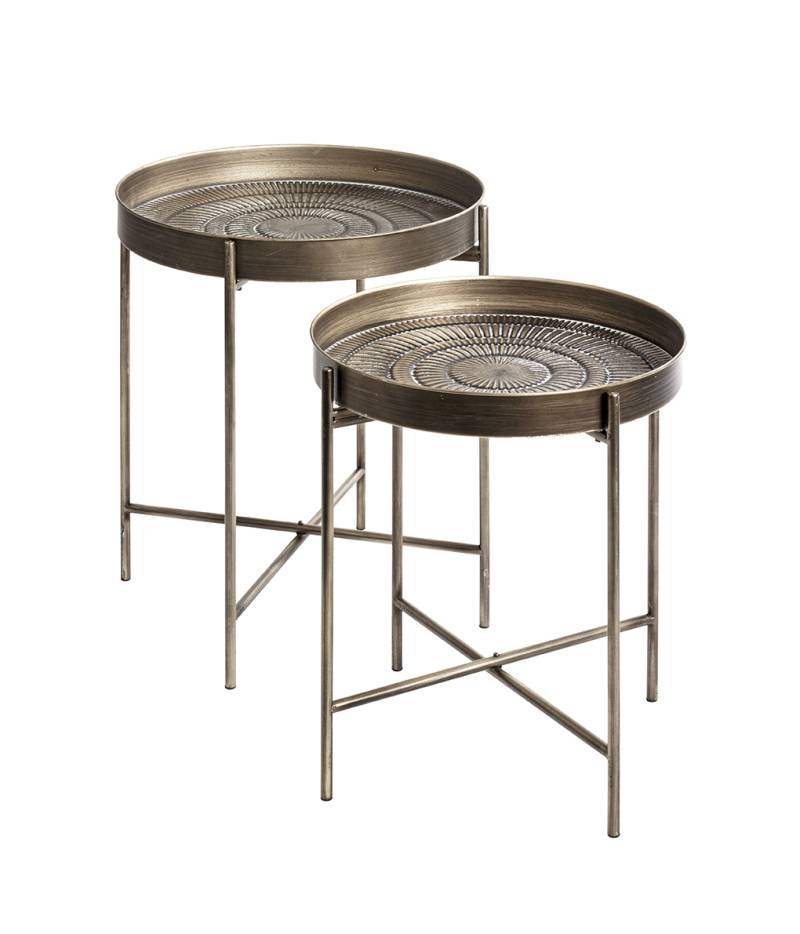 Haku Möbel Beistelltisch 2er-Set RIVERA aus Metall/Kupfer von Haku Möbel