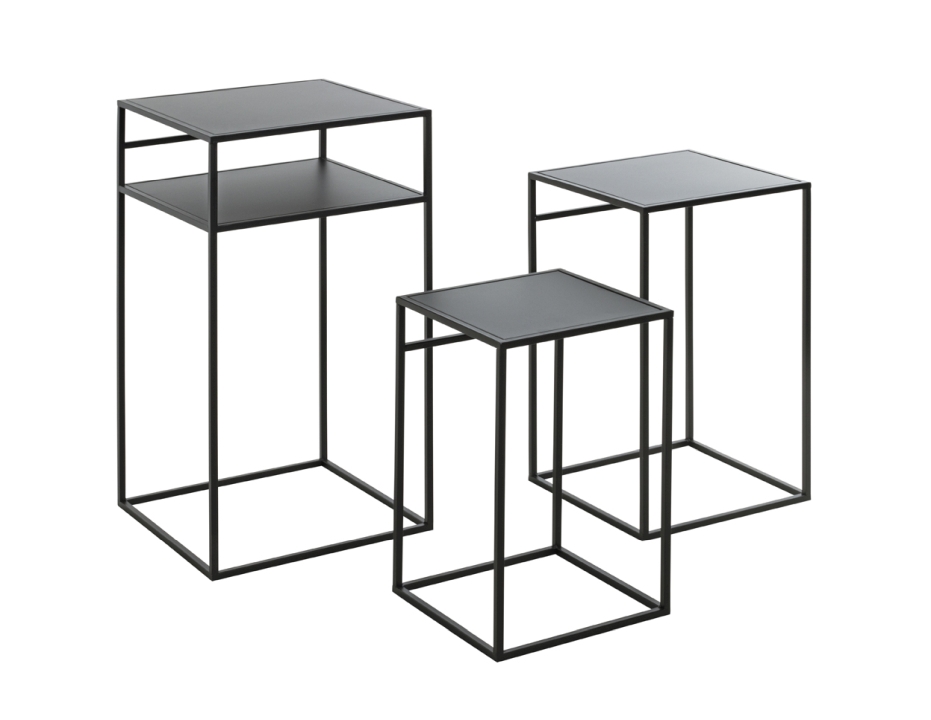 Haku Möbel Beistelltisch 3er Set in schwarz, ca. B 26 x H 42 x T 26 cm von Haku Möbel