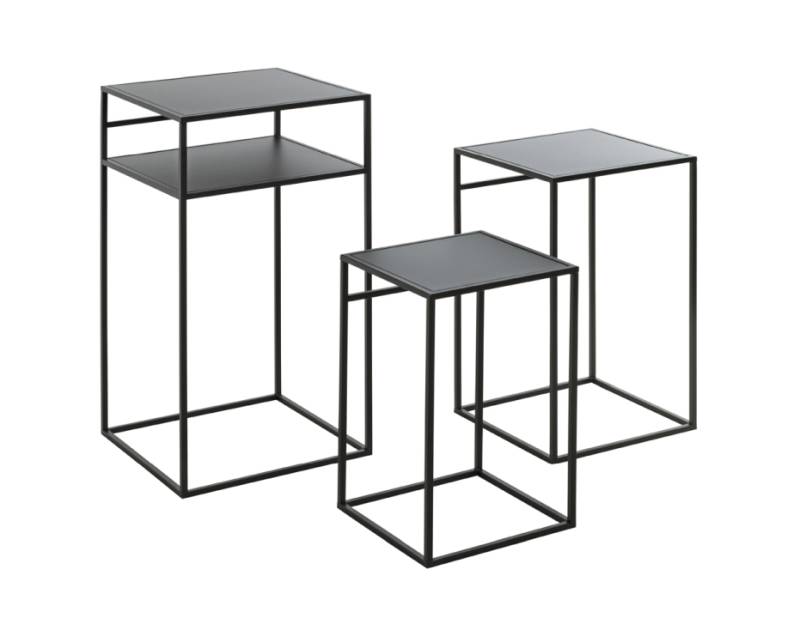 Haku Möbel Beistelltisch 3er Set in schwarz, ca. B 26 x H 42 x T 26 cm von Haku Möbel
