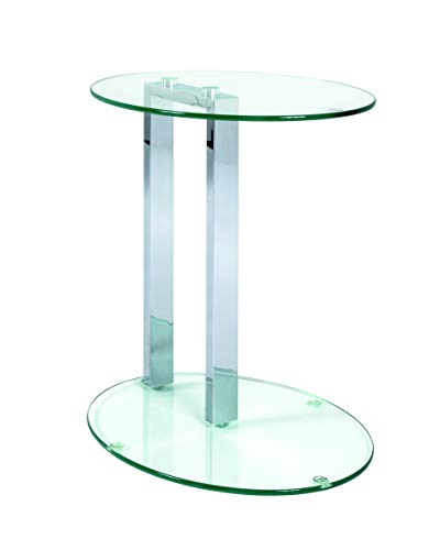 HAKU Möbel 14794 Beistelltisch, Sicherheitsklarglas, Chrom, 45 x 35 x 50 cm von Haku-Möbel