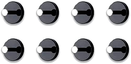 HAKU Möbel Garderobenhaken 8er Set Chrom, schwarz, MDF, Metall - Maße: T 5 cm x Ø 7 cm, Style: Modern von HAKU Möbel