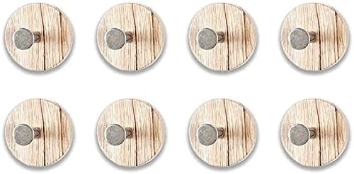 HAKU Möbel Garderobenknopf 8er Set Chrom, Eiche San Remo, MDF, Metall - Maße: T 5 cm x Ø 7 cm, Style: Modern von HAKU Möbel