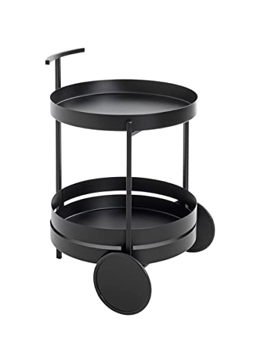 HAKU Möbel Servierwagen schwarz, Metall - Maße: H 62 cm x Ø 42 cm, Style: Modern von HAKU Möbel