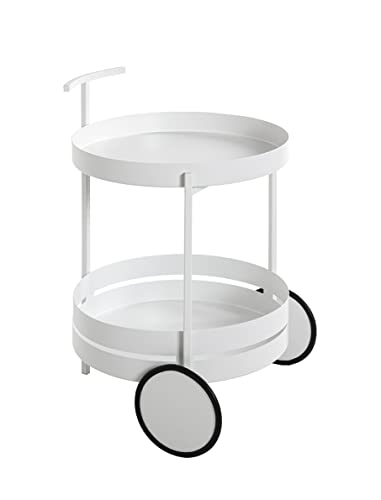 HAKU Möbel Servierwagen weiß, Metall - Maße: H 62 cm x Ø 42 cm, Style: Modern von HAKU Möbel