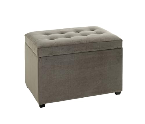 HAKU Möbel Sitztruhe anthrazit, MDF, Textilgewebe - Maße: B 58 cm x H 42 cm x T 39 cm, Style: Art Deco von HAKU Möbel