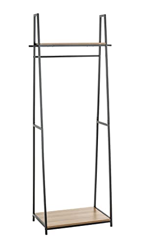 HAKU Möbel Standgarderobe eiche, schwarz, MDF, Metall - Maße: B 68 cm x H 166 cm x T 40 cm, Style: Modern von HAKU Möbel