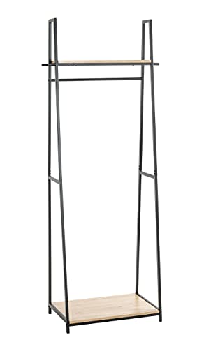 HAKU Möbel Standgarderobe eiche, schwarz, MDF, Metall - Maße: B 68 cm x H 166 cm x T 40 cm, Style: Modern von HAKU Möbel