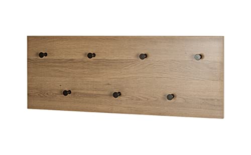 HAKU Möbel Wandgarderobe, MDF, eiche, schwarz, B 80 x T 5 x H 30 cm von HAKU Möbel