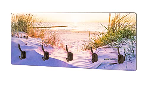HAKU Möbel Wandgarderobe Motiv, schwarz, MDF, Metall - Maße: B 70 cm x H 30 cm x T 7 cm, Style: Modern von HAKU Möbel