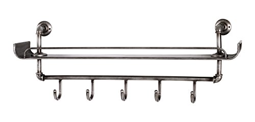 HAKU Möbel Wandgarderobe anthrazit, Metall - Maße: B 95 cm x H 34 cm x T 16 cm, Style: Industrial von HAKU Möbel