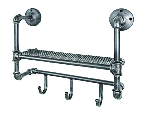HAKU Möbel Wandgarderobe anthrazit, Metall - Maße: B 52 cm x H 41 cm x T 16 cm, Style: Industrial HAKU Möbel Wandgarderobe anthrazit, Metall - Maße: B 52 cm x H 41 cm x T 16 cm, Style: Industrial von HAKU Möbel
