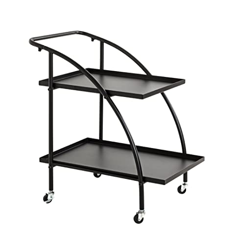 HAKU Möbel Servierwagen schwarz, Metall - Maße: B 68 cm x H 71 cm x T 42 cm, Style: Modern von HAKU Möbel