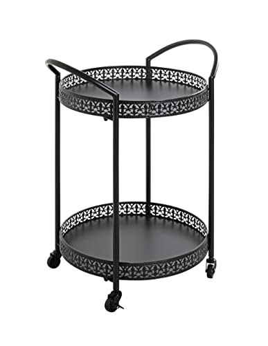 HAKU Möbel Servierwagen schwarz, Metall - Maße: B 51 cm x H 71 cm x T 42 cm, Style: Art Deco von HAKU Möbel