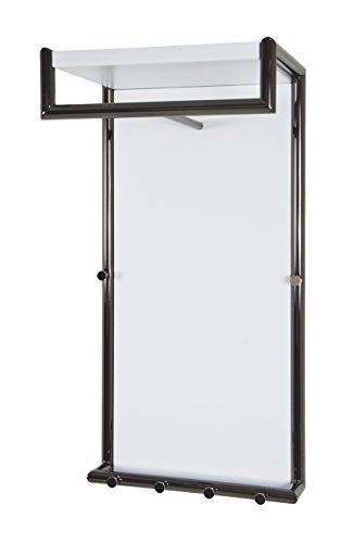 HAKU Möbel Wandgarderobe chrom dunkel, weiß, MDF, Metall - Maße: B 40 cm x H 80 cm x T 30 cm, Style: Modern von HAKU Möbel