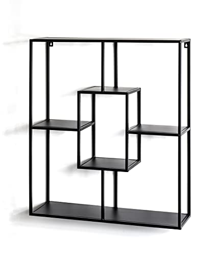 HAKU Möbel Wandregal, Metall, schwarz, B 60 x T 18 x H 70 cm von HAKU Möbel