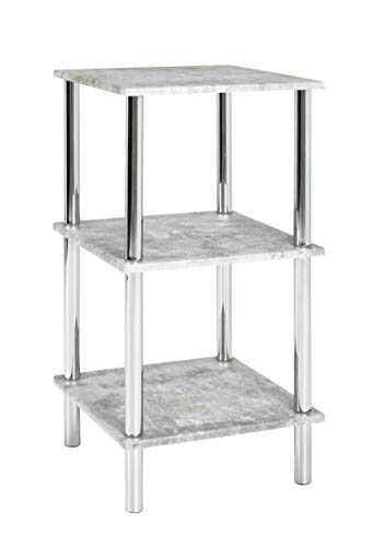HAKU Möbel Regal betonoptik, chrom, MDF, Metall - Maße: B 39 cm x H 77 cm x T 39 cm, Style: Modern von HAKU Möbel