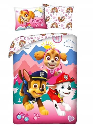 Bettbezug Paw Patrol Wendebettwäsche Schlafzimmer Größe 140 x 200 cm mit Kissenbezug 70 x 90 cm von Halantex