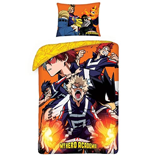 Halantex Bettwäsche My Hero Academia, 100% Baumwolle, wendbar, 140 x 200 cm + Kissenbezug von Halantex