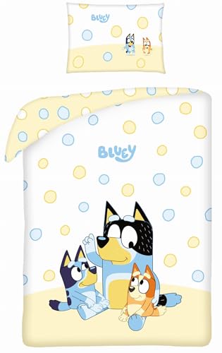 Halantex BLUEY mit BINGO BANDIT Hunde - Kinderbett-Set 100 x 135 cm 100% Oeko-Tex Baumwolle - Mehrfarbig Halantex BLUEY mit BINGO BANDIT Hunde - Kinderbett-Set 100 x 135 cm 100% Oeko-Tex Baumwolle - Mehrfarbig von Halantex