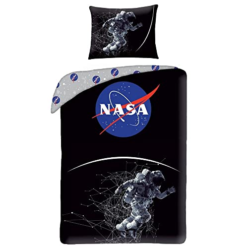 Halantex Baumwolle Bettwäsche NASA Astronaut 140x200 cm + 70x90cm + Rucksack von Halantex