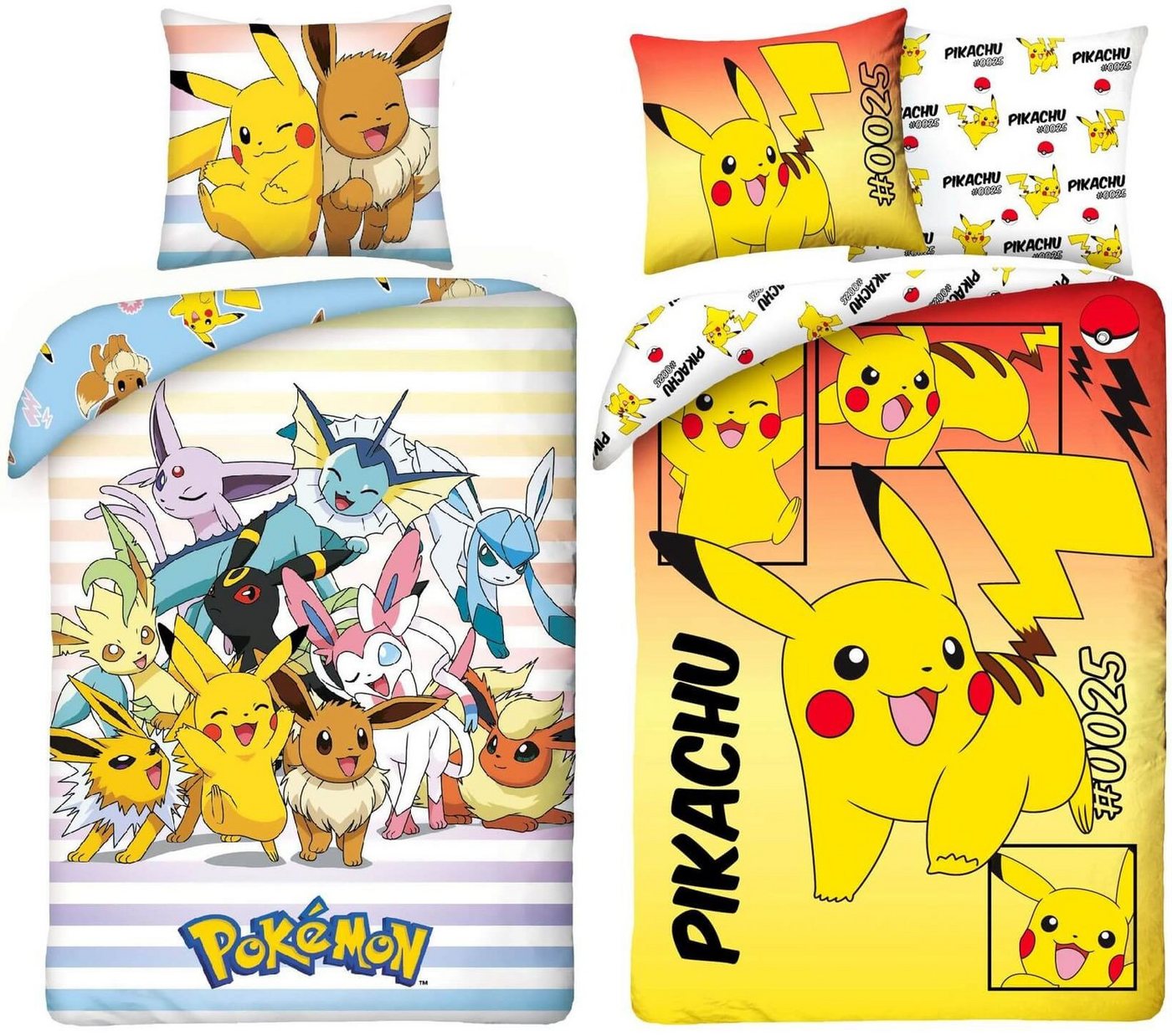 Halantex Bettwäsche Pokemon Pikachu - 2 x Bettwäsche-Set mit Wendemotiv, 135x200 & 80x80, Baumwolle, 100% Baumwolle Halantex Bettwäsche Pokemon Pikachu - 2 x Bettwäsche-Set mit Wendemotiv, 135x200 & 80x80, Baumwolle, 100% Baumwolle von Halantex