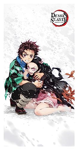 Halantex Demon SLAYER Tanjiro und Nezuko Kamado - Strandtuch - Strandtuch - 100% Baumwolle - Maße 70 x 140 cm von Halantex