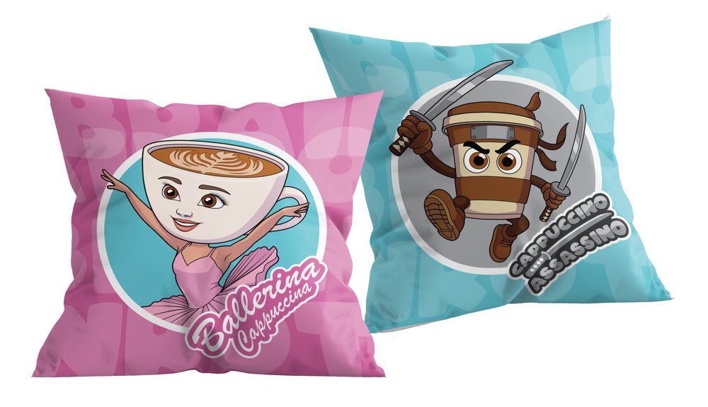 Halantex Dekokissen Brainrot Ballerina Cappuccina, Cappuccino Assassino Kissen 40 x 40 cm Halantex Dekokissen Brainrot Ballerina Cappuccina, Cappuccino Assassino Kissen 40 x 40 cm von Halantex