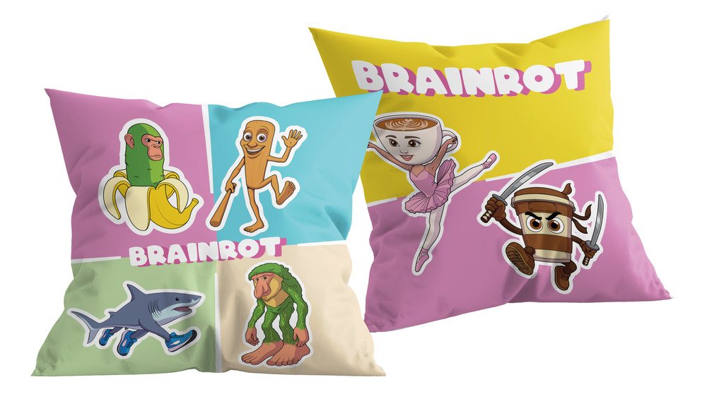 Halantex Dekokissen Brainrot Ballerina Cappuccina, Cappuccino Assassino Kissen 40 x 40 cm Halantex Dekokissen Brainrot Ballerina Cappuccina, Cappuccino Assassino Kissen 40 x 40 cm von Halantex