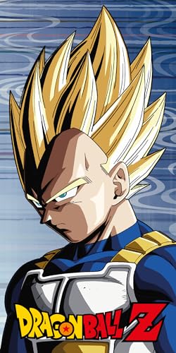 Halantex Dragon Ball Z - Vegeta Super Saiyan - Strandtuch / Badetuch - 100% Baumwolle - Maße 70 x 140 cm, DB-1520T von Halantex