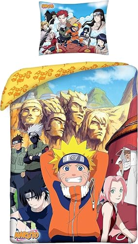 Halantex Naruto Bettwäsche-Set, Bettbezug 140 x 200 cm, Kissenbezug 70 x 90 cm, 100% Baumwolle, mehrfarbig Halantex Naruto Bettwäsche-Set, Bettbezug 140 x 200 cm, Kissenbezug 70 x 90 cm, 100% Baumwolle, mehrfarbig von Halantex