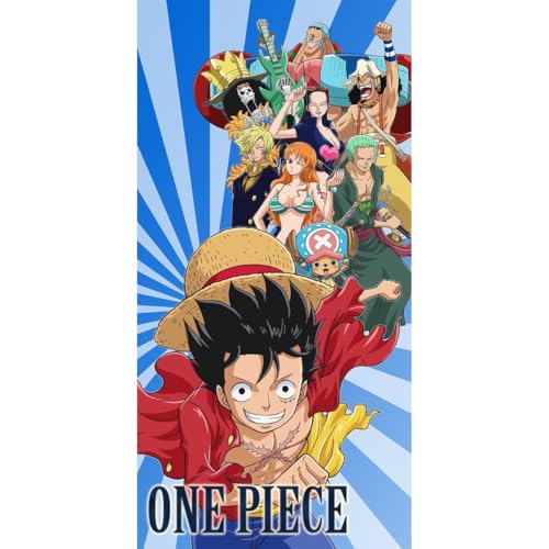 Halantex One Pice – CIURMA – Luffy Roronoa Usopp Nami – Strandtuch – 100 % Baumwolle – Maße 70 x 140 cm – Mehrfarbig OP-2642T von Halantex