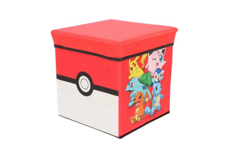 Halantex Sitzhocker Pokemon Sitz Hocker Sitzwürfel Stauraum Aufbewahrungsbox, Spielzeugkiste Pikachu von Halantex