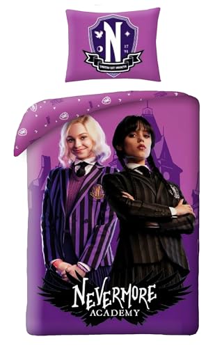 Halantex WEDNESDAY mit ENID SINCLAIR - Bettbezug 140 x 200 cm mit Kissenbezug 70 x 90 cm - 100 % Polyester - Violett Halantex WEDNESDAY mit ENID SINCLAIR - Bettbezug 140 x 200 cm mit Kissenbezug 70 x 90 cm - 100 % Polyester - Violett von Halantex