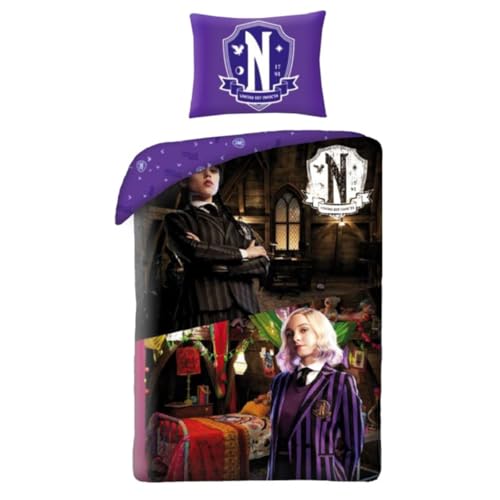Halantex WEDNESDAY mit ENID SINCLAIR - Bettbezug 140 x 200 cm mit Kissenbezug 70 x 90 cm - 100 % Polyester - mehrfarbig von Halantex