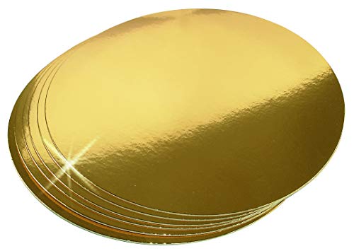 Halas Bakery ® 12er Set Kuchenunterlage Tortenunterlage Pappe Gold | Tortenplatten Kuchenplatte | Cake Box Board Cakeboard | Goldkarton Kuchenscheibe (20 cm) von Halas Bakery SWEET DREAMS