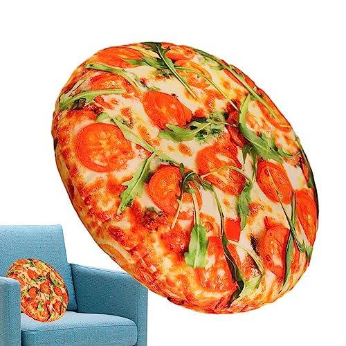 Halatua Lebensmittelkissen | Neuheit Kissen mit realistischer Simulation Pizza – 39,9 cm weiches rundes Kissen für Sofa, Couch, Auto, Schlafzimmer, Wohnzimmer, Wohnheim von Halatua