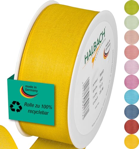 Halbach Seidenbänder Geschenkband | Breite 40mm Länge 25m | Schleifenband made in Germany | Geschenkbänder in Vielzahl von Farben und Breiten, perfekt zum Verpacken und Dekorieren, Farbe: honiggelb Halbach Seidenbänder Geschenkband | Breite 40mm Länge 25m | Schleifenband made in Germany | Geschenkbänder in Vielzahl von Farben und Breiten, perfekt zum Verpacken und Dekorieren, Farbe: honiggelb von Halbach