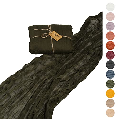 Halbach Seidenbänder Tischläufer, Breite: 70 cm Länge: 300 cm, waschbarer Tischläufer für Hochzeiten, Geburtstage oder als Tischdeko, schmale Tischdecke in Baumwoll-Optik, Farbe: dunkelgrün Halbach Seidenbänder Tischläufer, Breite: 70 cm Länge: 300 cm, waschbarer Tischläufer für Hochzeiten, Geburtstage oder als Tischdeko, schmale Tischdecke in Baumwoll-Optik, Farbe: dunkelgrün von Halbach Seidenbänder