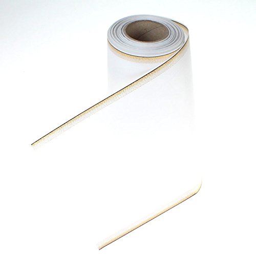 Kranzband Trauerband Schleifenband Moiré Webkante 175mm, Farbe:weiß von Halbach Seidenbänder