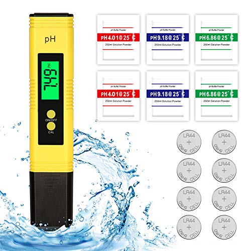 Halcyerdu PH Messgerät, PH-Genauigkeit Wasserqualität Tester mit, Wasserqualität Tester mit LCD, ATC-Messbereich 0-14, Geeignet für die Überprüfung der PH-Balance von Trinkwasser, Pool, Spa oder Labor von Halcyerdu