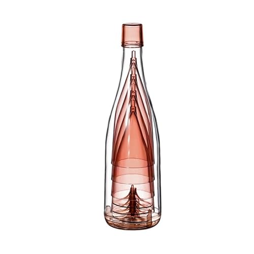 HalcyonFit Kreatives hohes Gläser-Set – tragbare Kunststoff-Picknick-Weingläser mit transparenten Champagnergläsern für Reisen (Rosa) von HalcyonFit