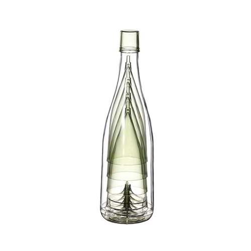 HalcyonFit Kreatives hohes Gläser-Set – tragbare Kunststoff-Picknick-Weingläser mit transparenten Champagnergläsern für Reisen (grün) von HalcyonFit